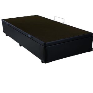 Cama Box Baú Solteirão King Sintético Preto