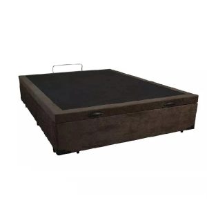 Cama Box Baú Viúvao Suede Marrom Com 128cm de Largura