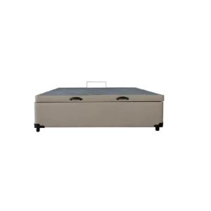 Cama Box Baú Viúvao Sintético Bege Com 128cm de Largura