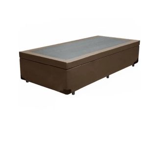 Cama Box Baú Solteirão King Sintético Marrom