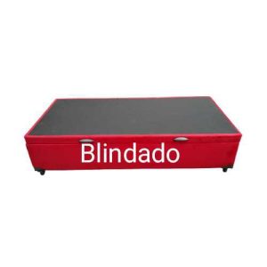 Cama Box Baú Solteirão King Blindado Suede Vermelho