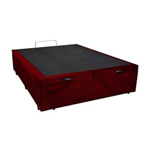 Cama Box Baú Casal Suede Vermelho Com Pistão A Gás