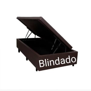 Cama Box Baú Solteirão King Blindado Linhão Marrom