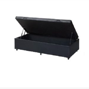 Cama Box Baú Solteiro Linhão Preto – Com Pistão A Gás